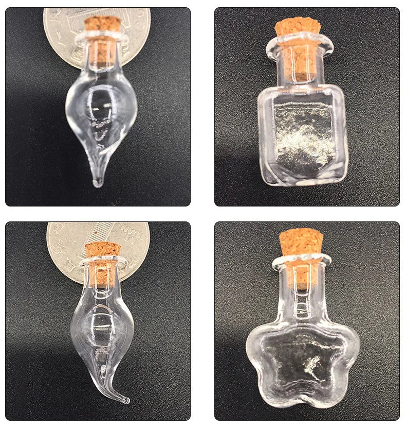 5PCS Mini Glass Bottles with Cork – DIY Message Vials Decoration