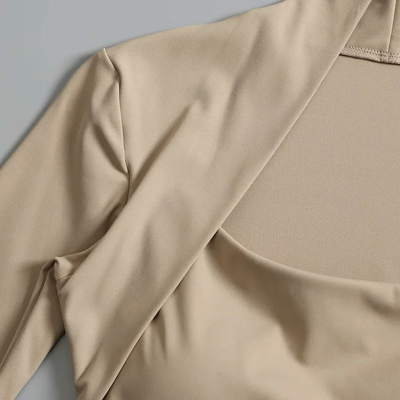 Fitness Chest Cushion Sports Top Women Long Sleeve Shirts Pra Speed Up Short Elegant Dance Yoga Clothes Small Waistband Gym