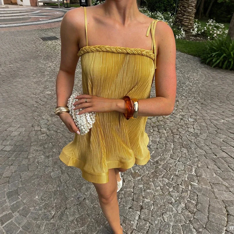 New Sexy Sleeveless Strapless Mini Dress Women Fashion Loose Beach Holiday Dresses For Women Summer Party Short Dress Boho