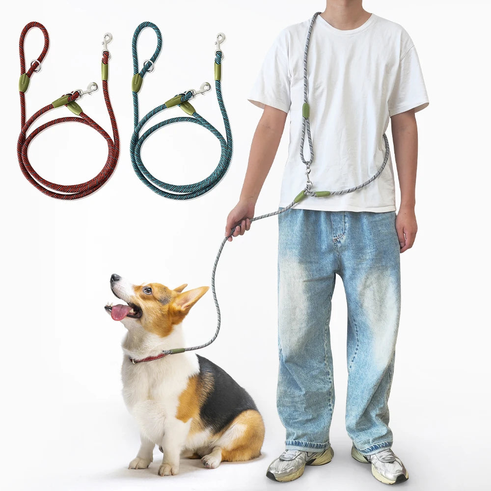 Reflective Nylon Dog Leash Hands Free Running Walking Lead for Small Medium Large Dogs