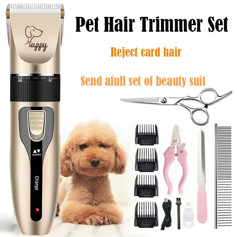 Pet Hair Clipper Set – Cordless Dog & Cat Grooming Trimmer