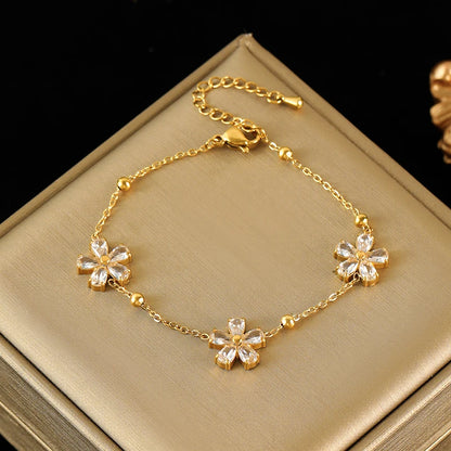 316L Stainless Steel White Zirconia Jewelry Set – Necklace, Bracelet & Earrings for Women