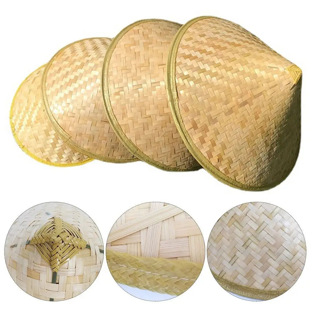 Bamboo Hat Bamboo Woven Hat Dance Props Light Board Bamboo Woven Labor Protection Hat Rainproof Hat Tourist Hat