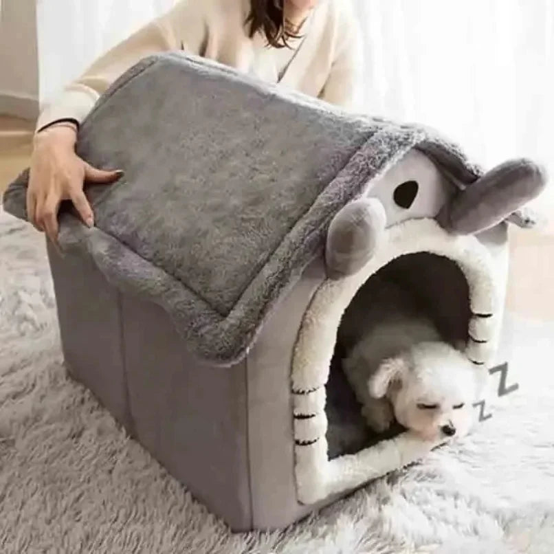 Warm Pet Bed Tent House – Soft Dog & Cat Indoor Kennel