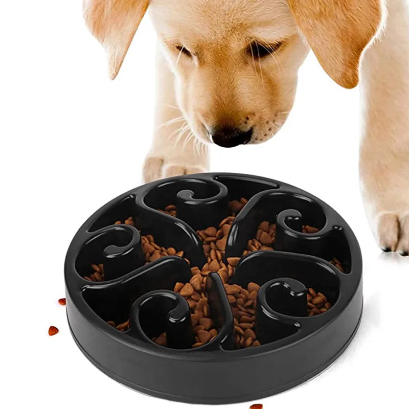 Dog Slow Feeder Bowl – Anti Gulping Non Slip Pet Food Dish
