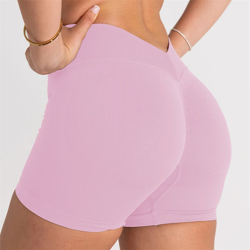 Bum Women V-Back Waist Shaping Scrunch Butt Shorts Fitness Training Yoga Clothing Butt Lifting Workout Leggings Cycling Sports