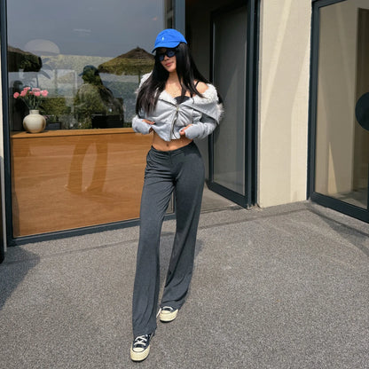 High-Waist Zipper Yoga Pants for Women