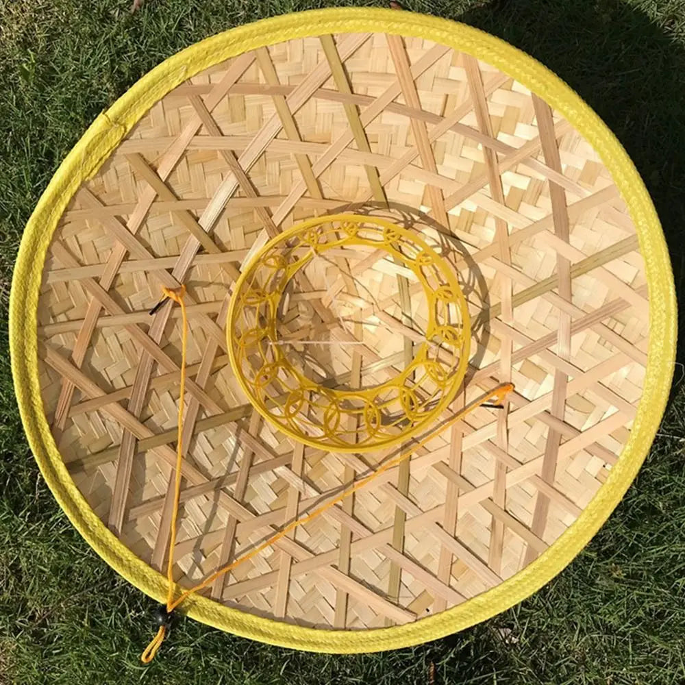 Bamboo Hat Bamboo Woven Hat Dance Props Light Board Bamboo Woven Labor Protection Hat Rainproof Hat Tourist Hat