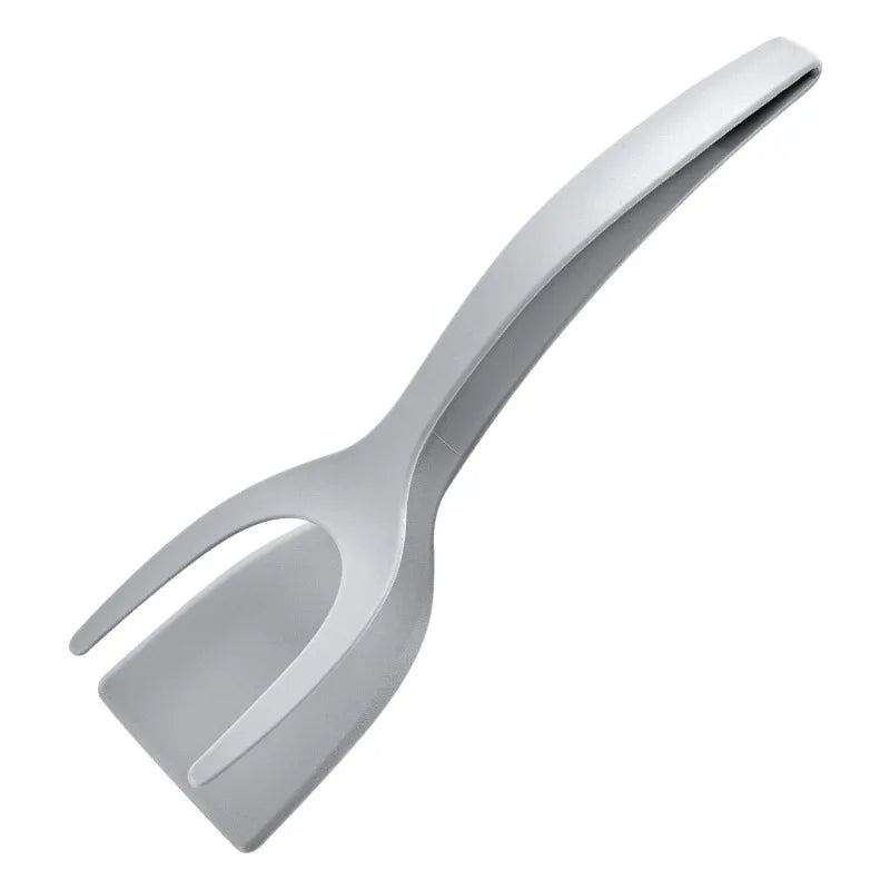 2-in-1 Silicone Spatula Tongs Flip Tongs with Grip for Eggs Steak Pancakes Cooking Clamp Kitchen Tool