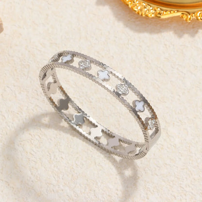 Elegant Stainless Steel Zircon Enamel Bracelet for Women – Waterproof Fashion Jewellery