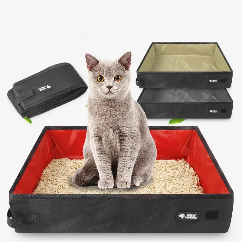 Portable Foldable Pet Litter Box – Waterproof Travel Cat Toilet