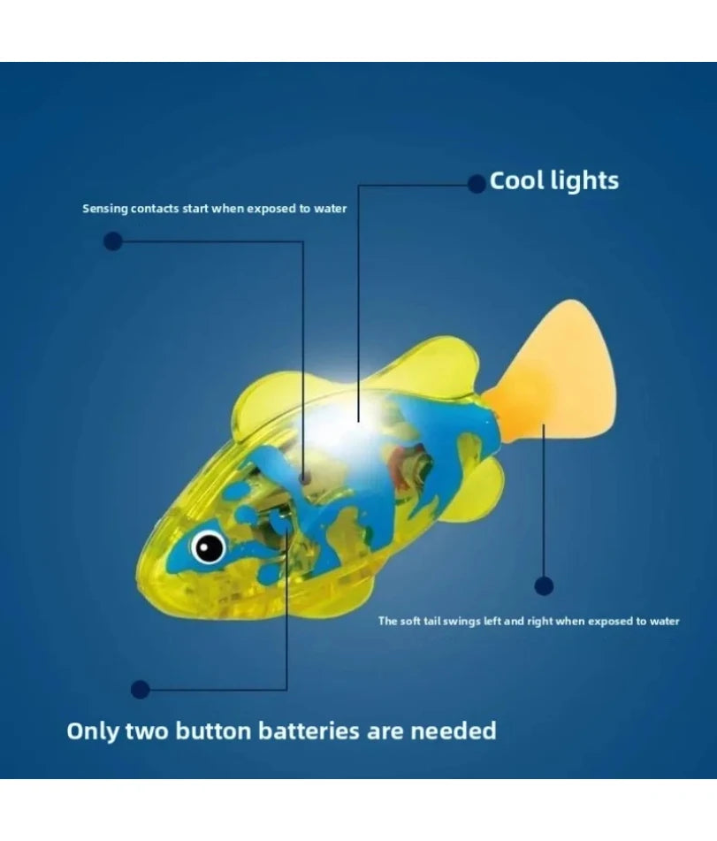 Cat Interactive Electric Fish Toy – LED Swimming Robot for Pets & Baby Bath