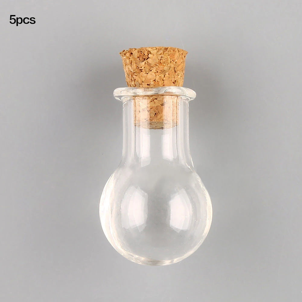 5PCS Mini Glass Bottles with Cork – DIY Message Vials Decoration