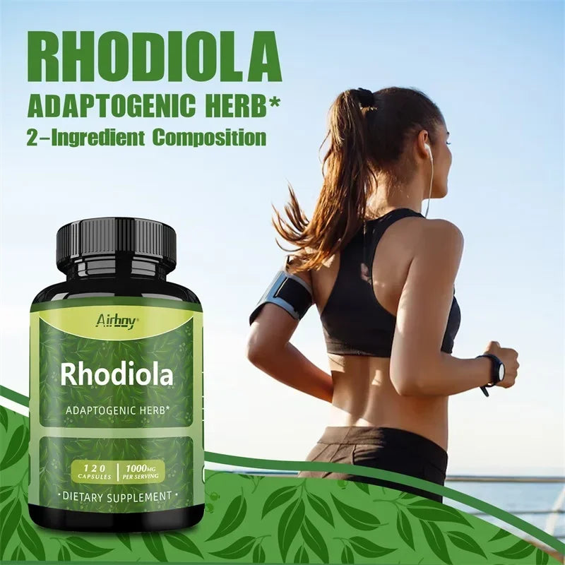 Rhodiola Supplement - Improves Athletic Performance, Endurance, Mood and Motivation, Relieves Anxiety & Improves Mood