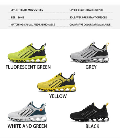 Men’s Lightweight Breathable Running Sneakers – Shock-Absorb Gym & Casual Shoes