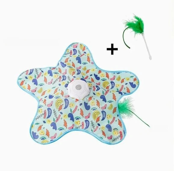 Interactive Cat Toy – Hide & Seek with Squeaky Mouse and Moving Feathers for Kittens