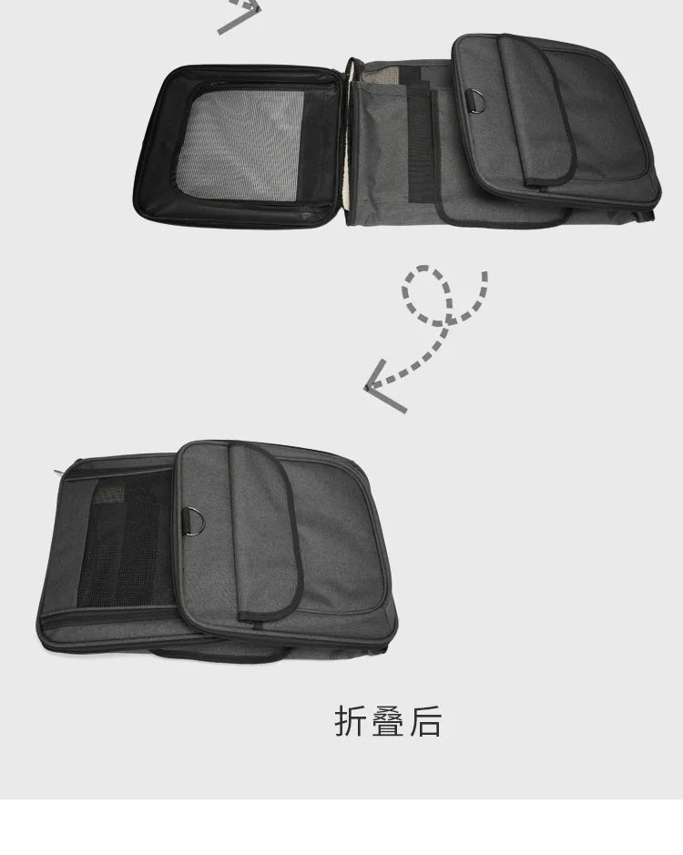 Silent Large Capacity Cat Bag Portable Foldable Pet Suitcase Universal Wheels Breathable Pet Travel Backpack