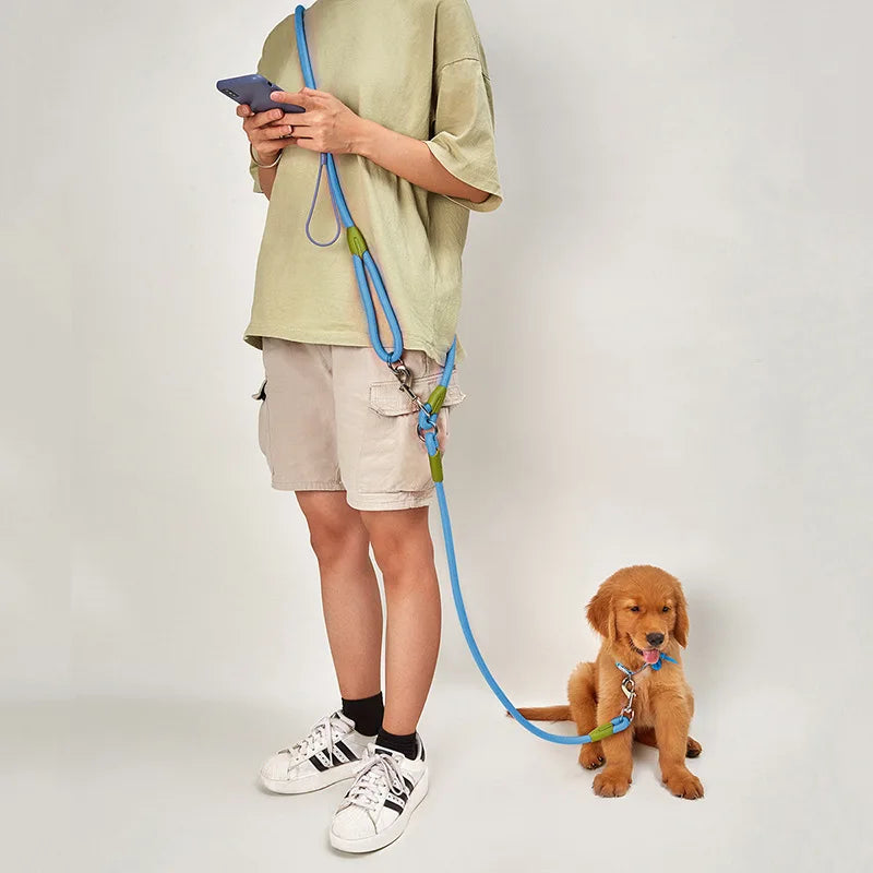 Reflective Nylon Dog Leash Hands Free Running & Walking Lead for Small Medium Large Dogs