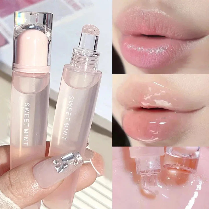 Plumping Crystal Jelly Lip Oil – Moisturising Long-Lasting Transparent Lip Gloss