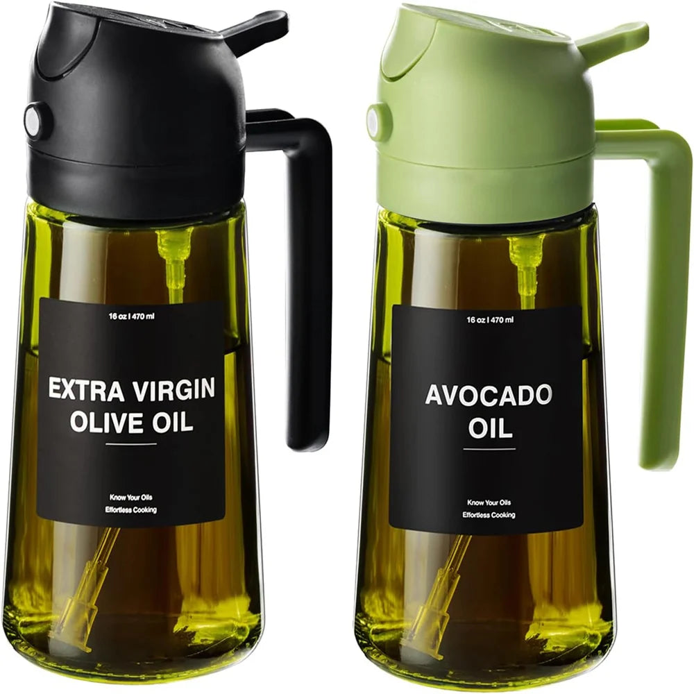 470ml Olive Oil Sprayer Bottle – 2 in 1 Oil Dispenser & Cooking Spray