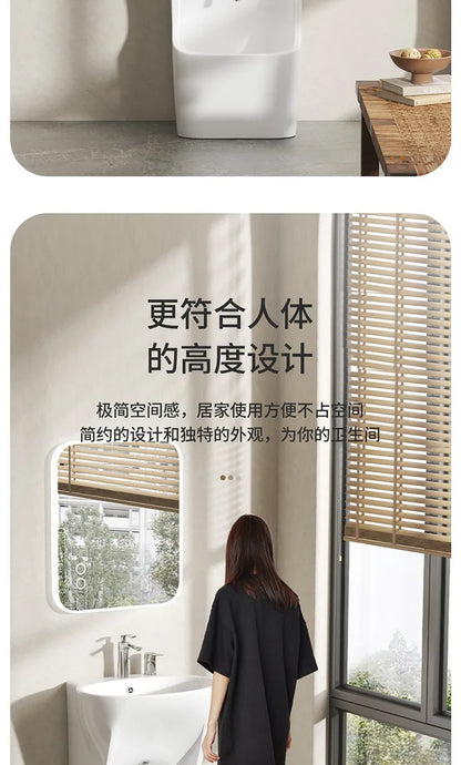 Ceramic Column Washbasin with Integrated Mop Pool and Double Balconies