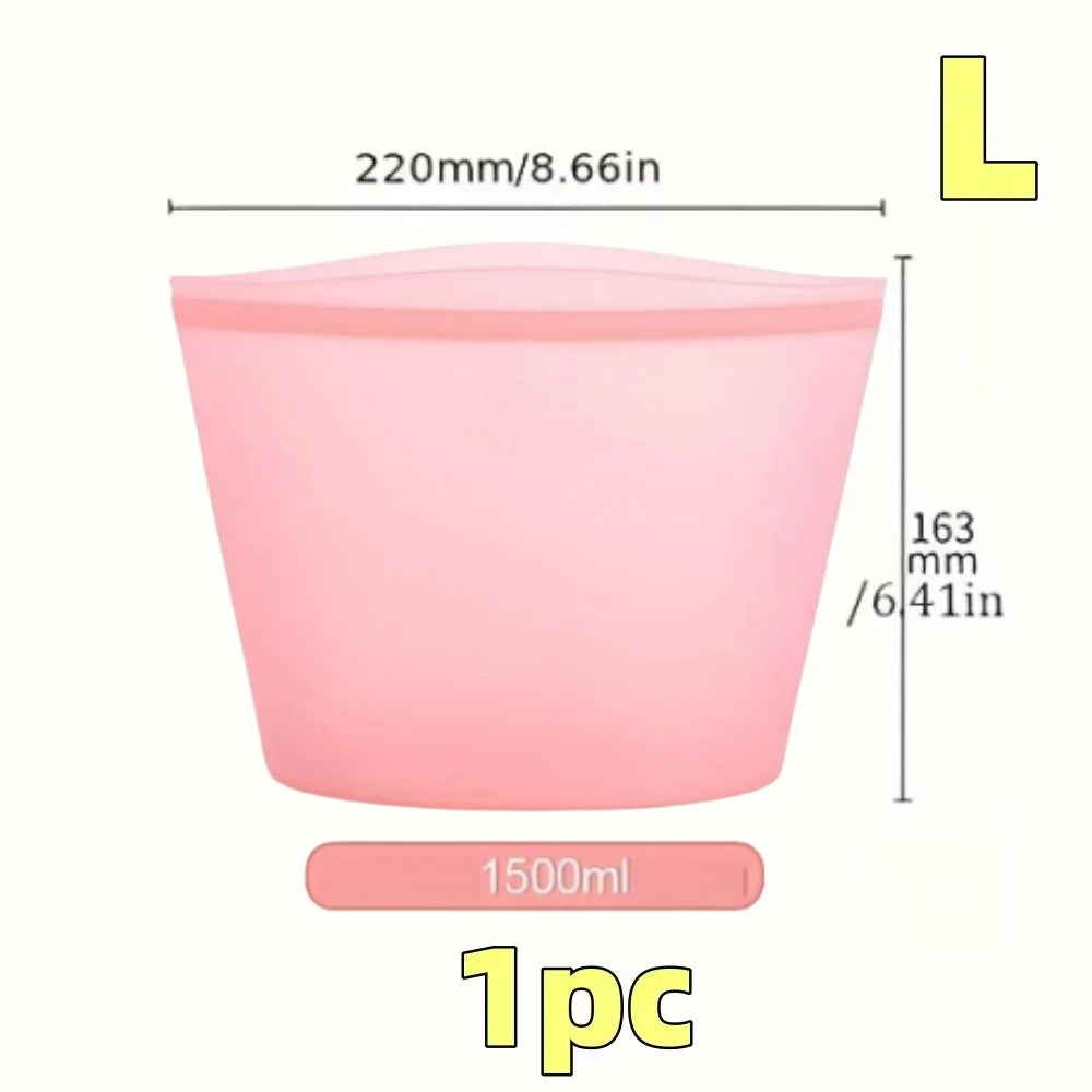 Silicone Food Storage Bags – Reusable Leakproof Ziplock Set