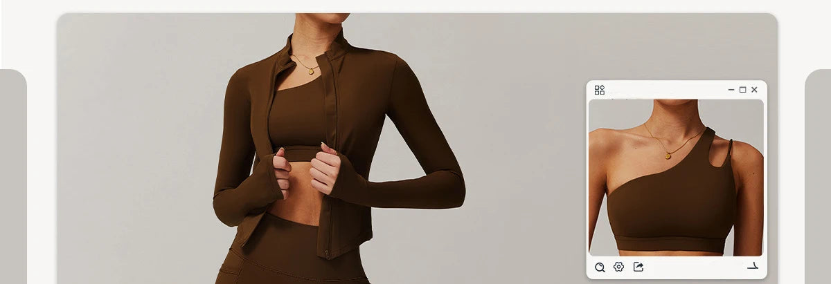 Women’s Slim Fit Zipper Jacket – Long Sleeve Fast-Dry Yoga & Fitness Top