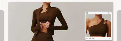 Women’s Slim Fit Zipper Jacket – Long Sleeve Fast-Dry Yoga & Fitness Top