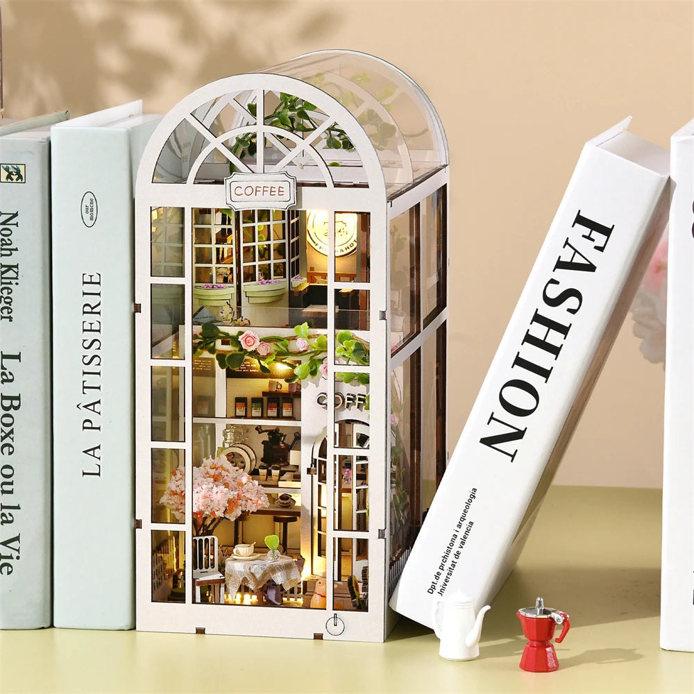 DIY Book Nook Kit – Sunshine Coffee Shop 3D Wooden Puzzle Decor