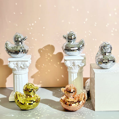 Handmade Disco Duck Mirror – Cute Tabletop Decoration & Home Art Ornament