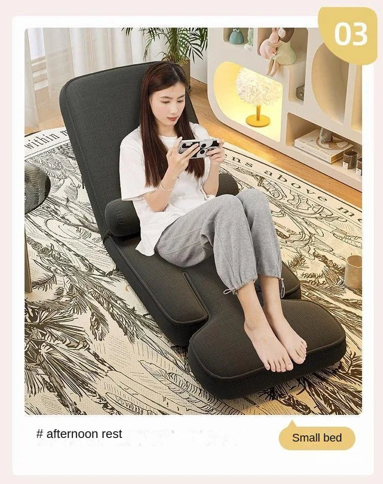 4-in-1 Adjustable Chaise Lounge Sofa Bed with Pillow – 15-Position Floor Lounger