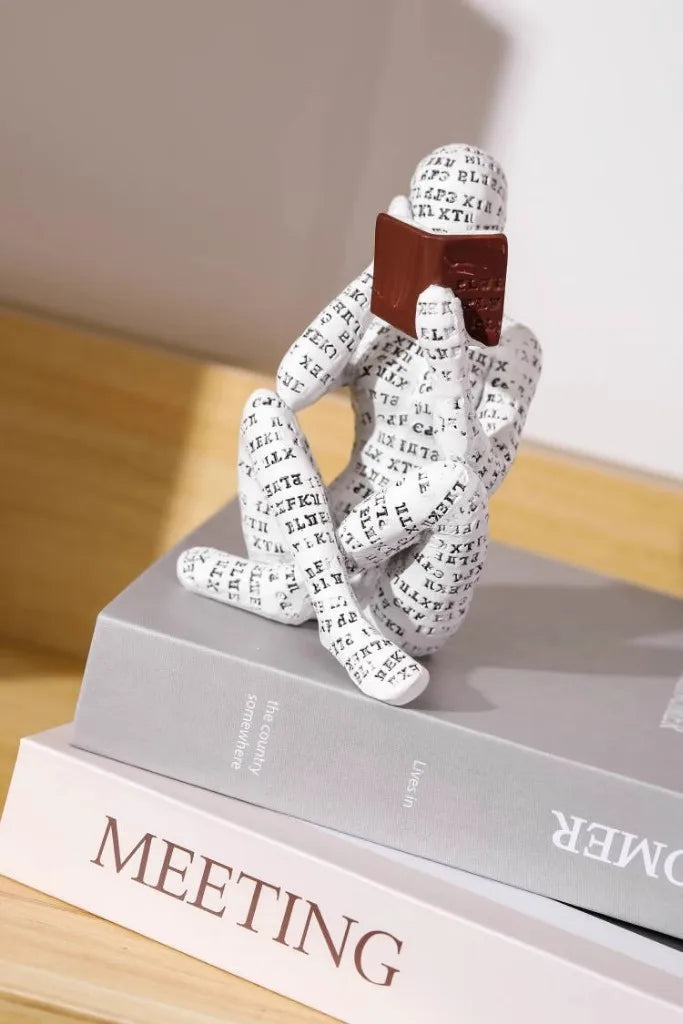 Resin Abstract Figurines – Modern Desk & Bookshelf Art Decor for Home & Office