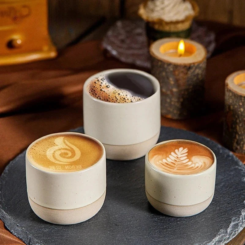 Vintage Ceramic Coffee Mug – Japanese Style Stoneware Espresso Cup