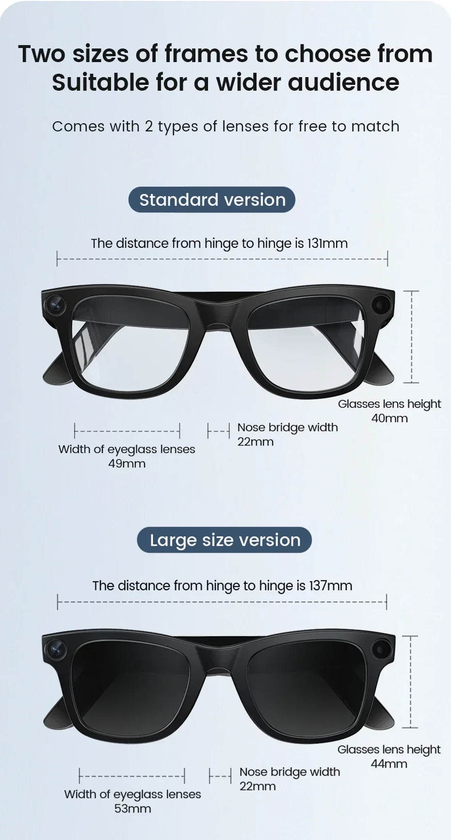 2026 Al Smart Glasses 4K HD Video 800MP Camera WiFi Transfer  Chat GPT VoiceAssistant BT Call with  Charging Case