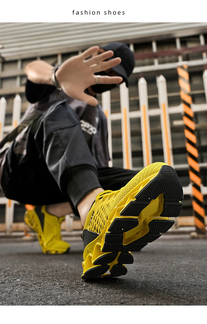 Men’s Lightweight Breathable Running Sneakers – Shock-Absorb Gym & Casual Shoes