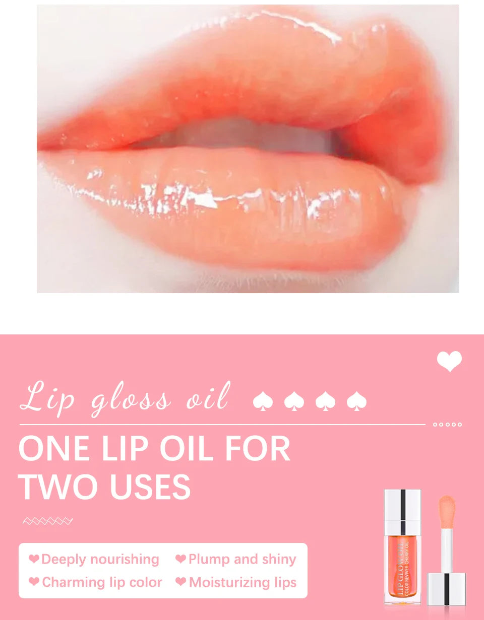 Hydrating Pink Lip Oil Gloss – Moisturising & Plumping Lip Treatment Soft & Nourished Lips