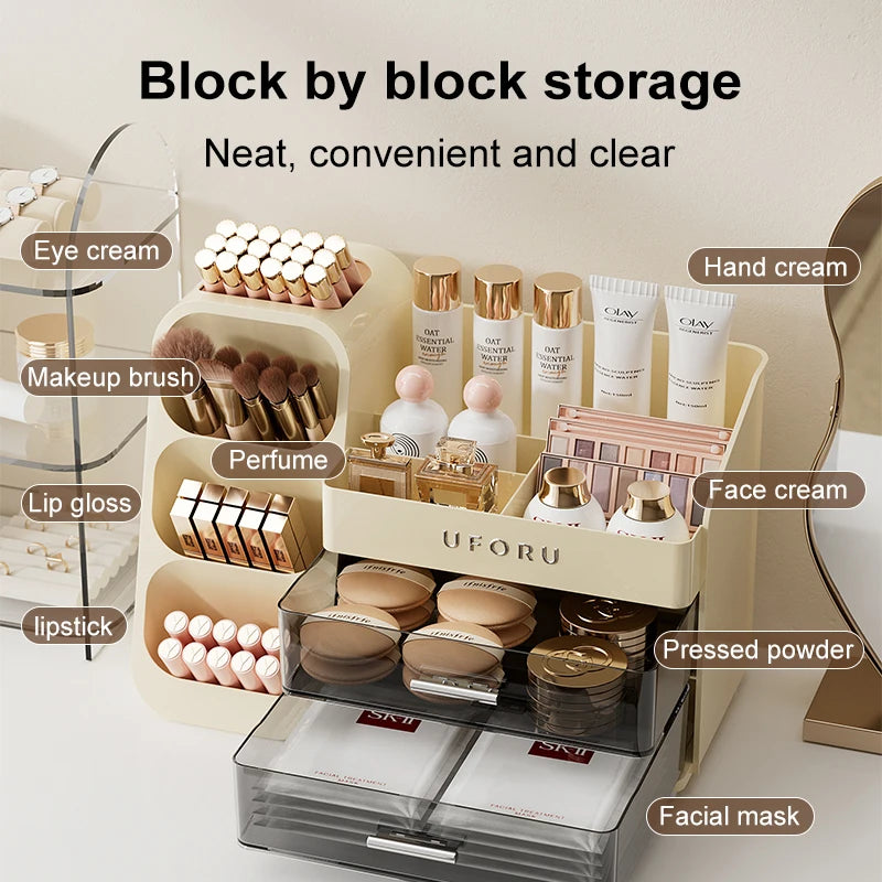 Uforu Back-to-School Cosmetics Storage Box – Large Multifunctional Organizer for Students