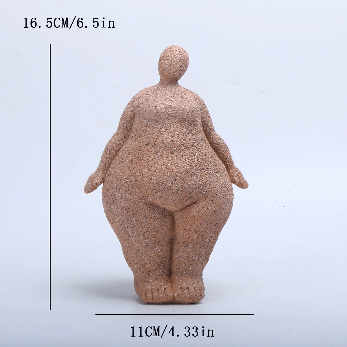 Sandstone Chubby Woman Statue – Abstract Handmade Tabletop Decor