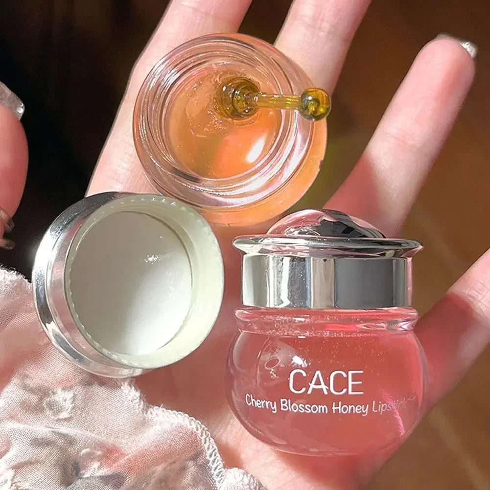 Moisturizing Lip Balm Lip Mask Lips Care Makeup Honey Peach Anti-Cracking Fades Lips Lines Lipsticks Base Makeup Jelly Lip Balm