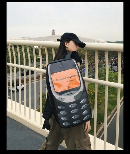 Unisex Splashproof Nylon Backpack with Mobile Phone Pocket – High-Capacity Casual Street Style Bag