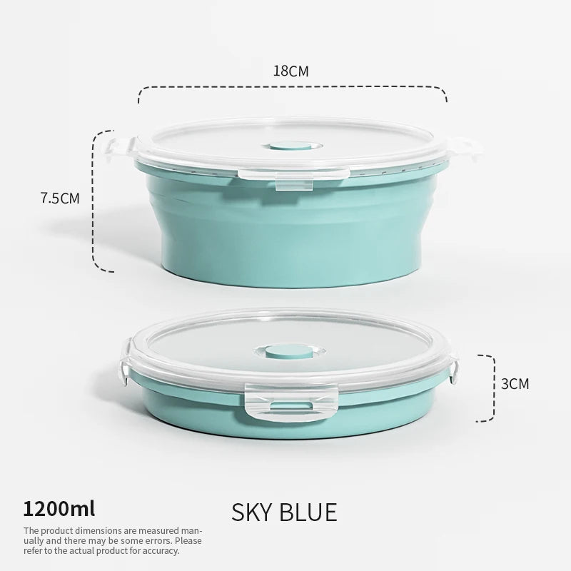Collapsible Silicone Food Storage Containers – Stackable Lunch Box with Lid