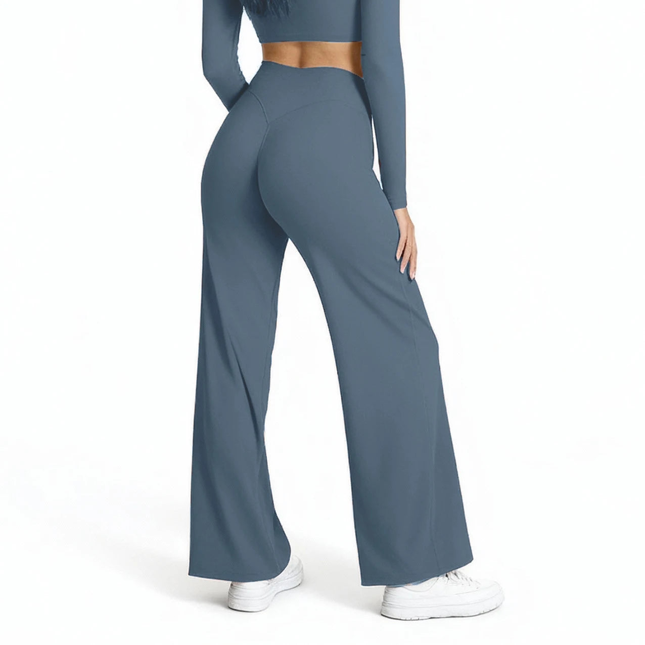 VEQKING Quick Dry Women Yoga Pants Straight-leg Sports Pants Soft Active Trousers Elastic Waist Gym Pilates Pants Winter Outfits