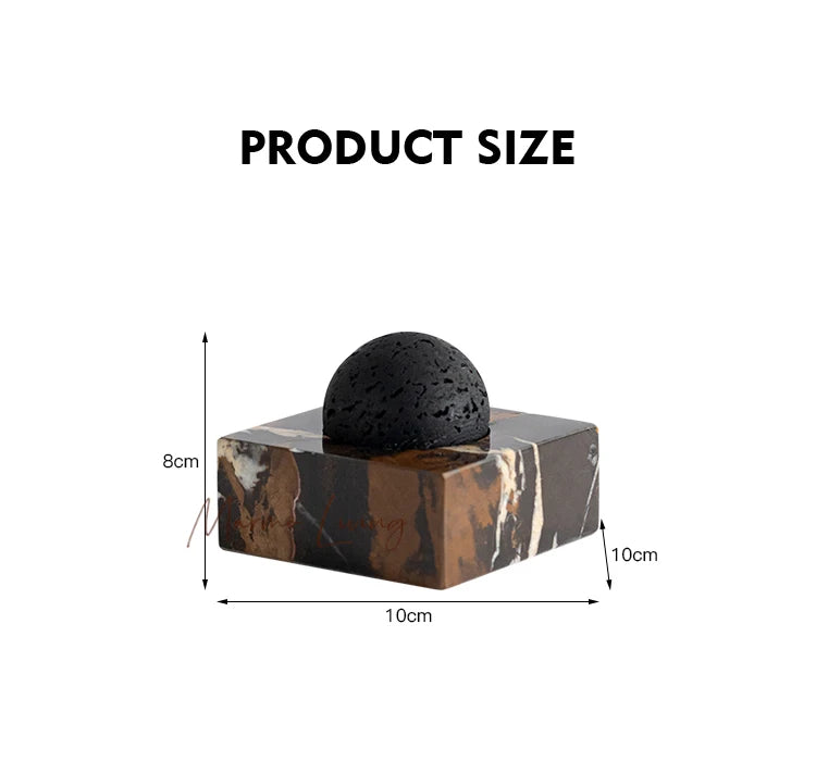Black Lava Rock Stone Diffuser with Marble Base, Luxury Essential Oil Diffusers for Home Offices Yoga Sauna SPA
