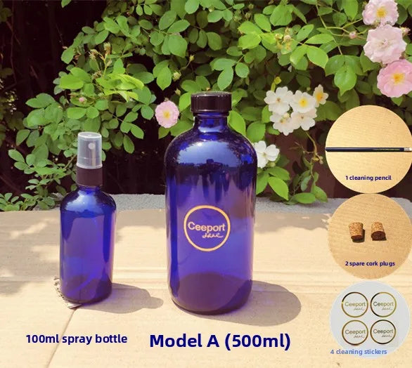 Blue Sun Water Bottle Large Capacity Cleaning Tool Zero Limit Energy Bottle Crystal Glass round Shape Insulated Beverage Cup