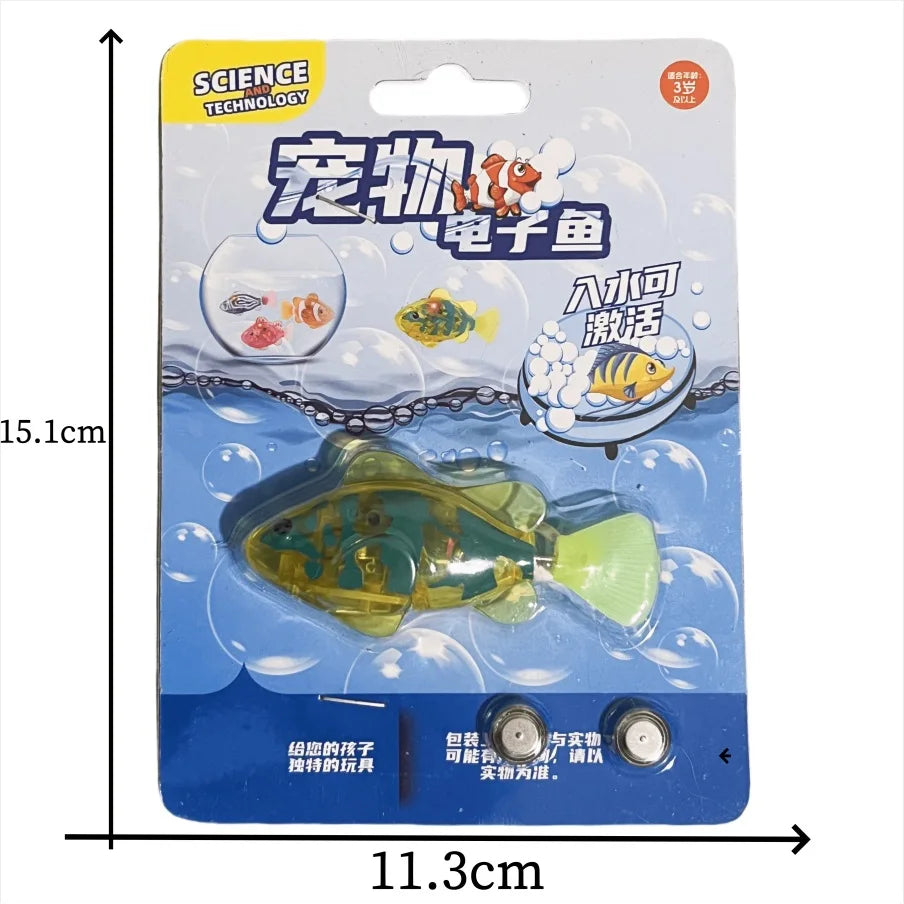 Cat Interactive Electric Fish Toy – LED Swimming Robot for Pets & Baby Bath