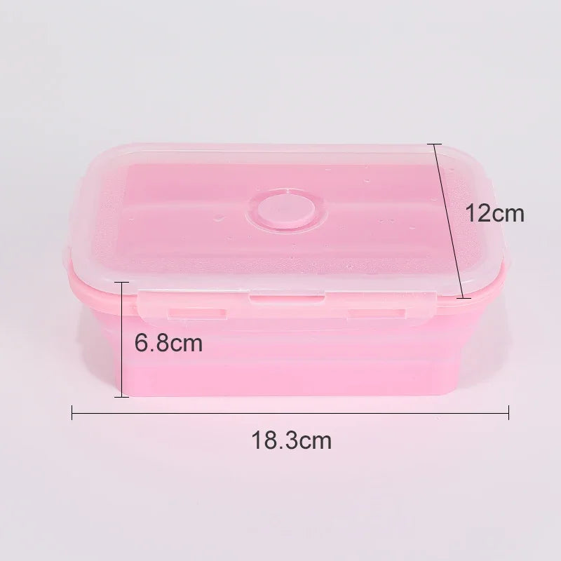 Collapsible Silicone Food Storage Containers – Stackable Lunch Box with Lid