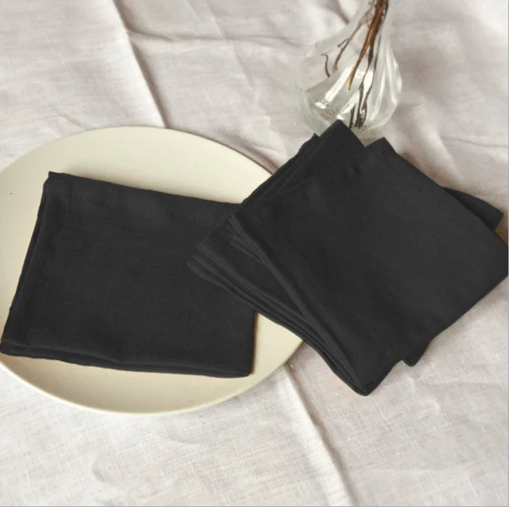 4PCS Linen Napkins – Reusable Soft Fabric Table Cloth Set