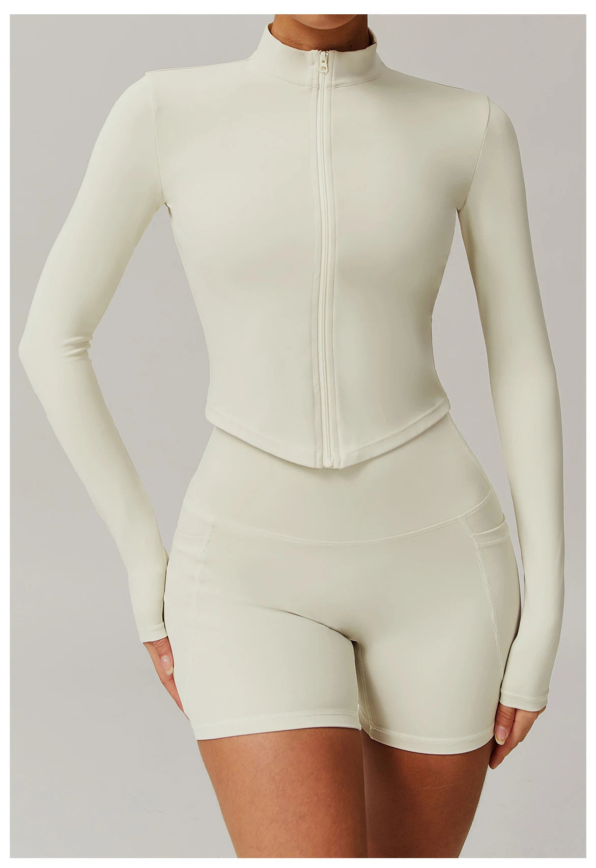 Women’s Slim Fit Zipper Jacket – Long Sleeve Fast-Dry Yoga & Fitness Top