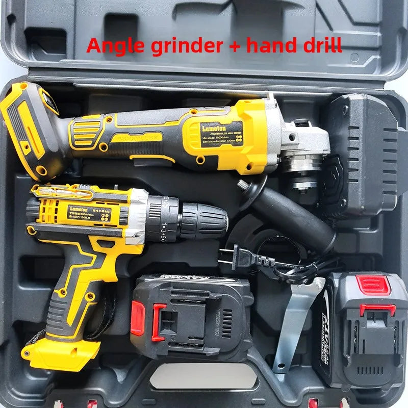 21V Brushless OEM Combination Tools Kit Electric Impact Drill Cordless Wrench Angle Grinder Hammer Drill Power Tool Set