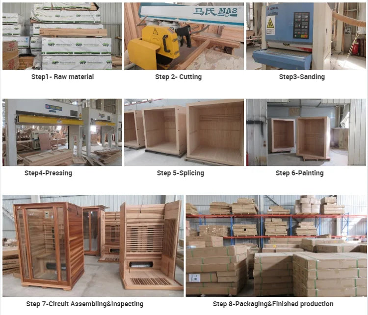 Fas Sauna Solid Wood Garden Panoramic Barrel Outdoor Sauna with Wood Stove